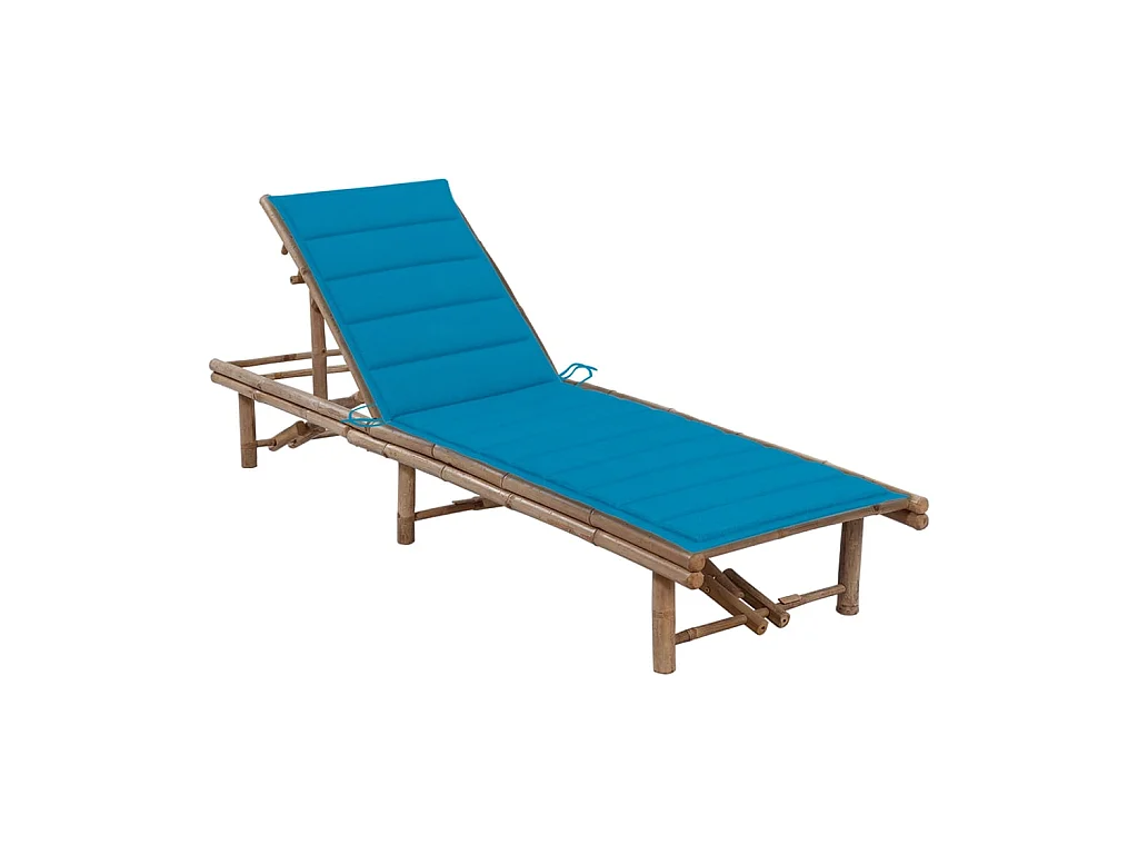 Bain de soleil de jardin avec coussin Bambou SEF43749