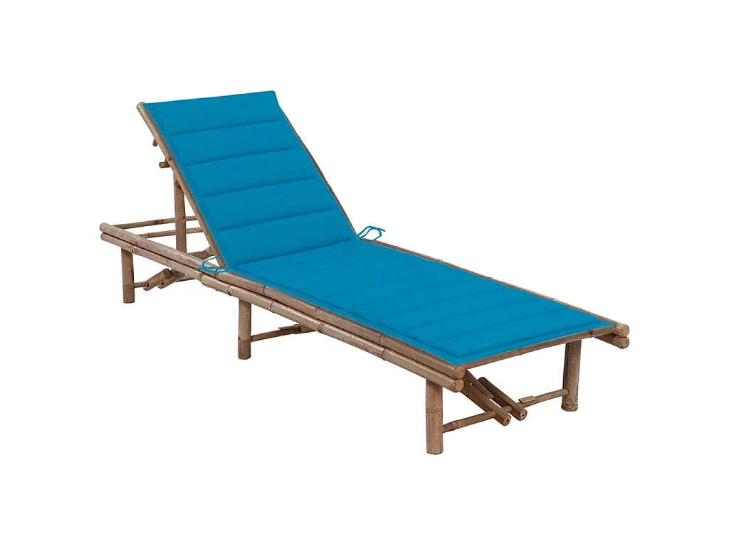 Bain de soleil de jardin avec coussin Bambou SEF43749