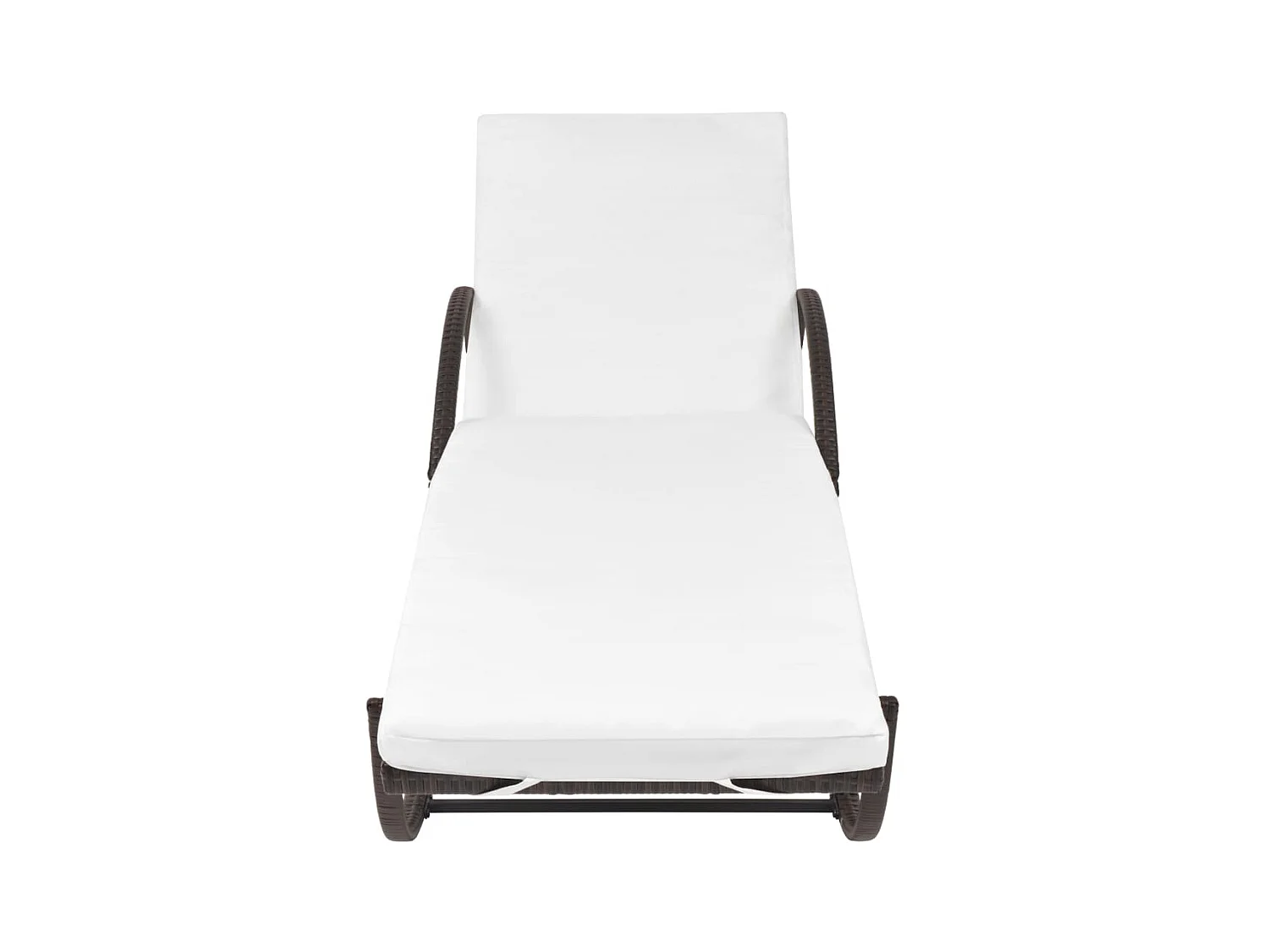 Bain de soleil avec coussin et table Résine tressée Marron SEF50057