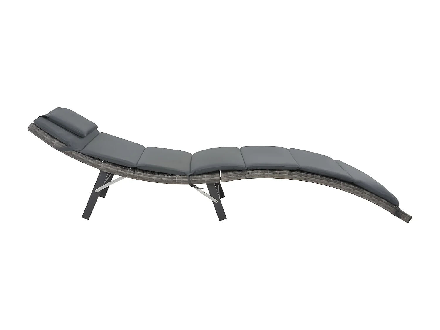 Set de muebles de jardín plegables 3 pzas ratán sintético gris ES95138