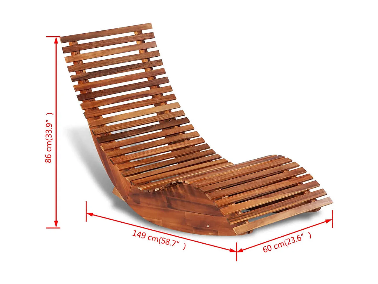 Bain de soleil basculante Bois d'acacia SEF38115