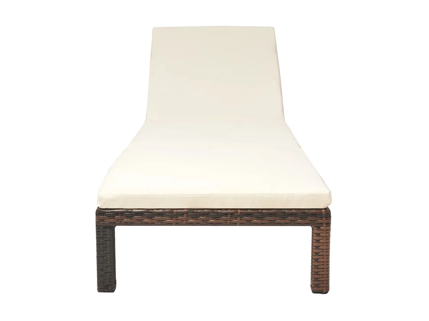 Bain de soleil avec coussin Résine tressée Marron SEF87033