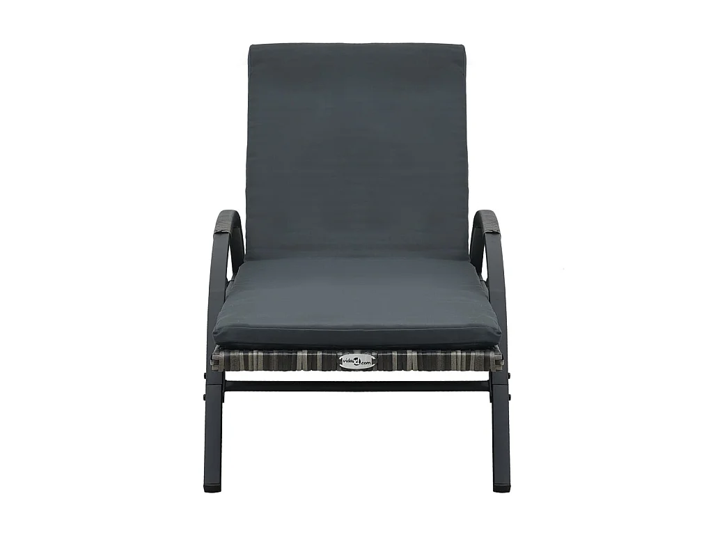 Bain de soleil avec coussin et roues Résine tressée Anthracite SEF39393