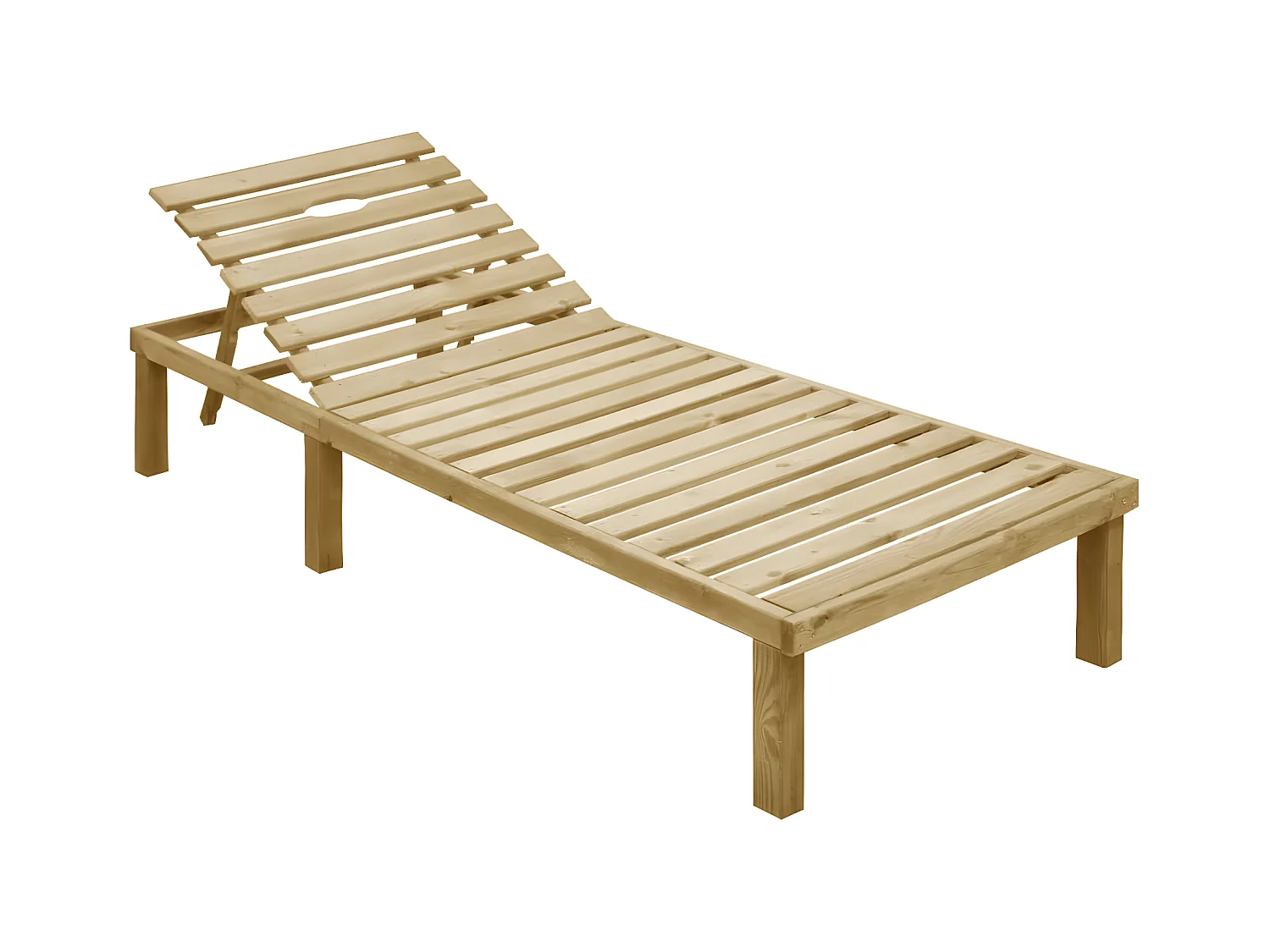 Tumbona con cojín verde madera de pino impregnada ES86695