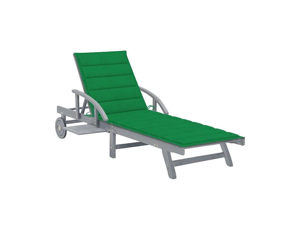 Bain de soleil avec coussin Bois d'acacia solide PEWV62431