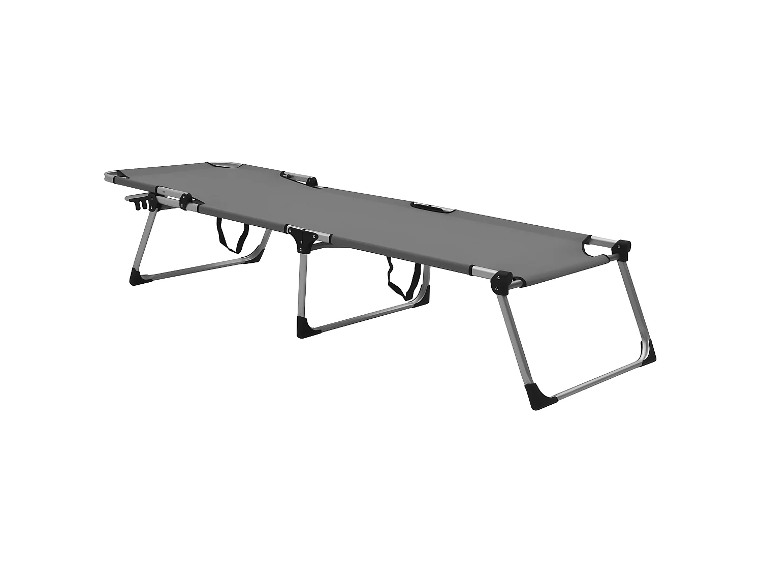 Ligbed extra hoog inklapbaar senior aluminium grijs NL487520