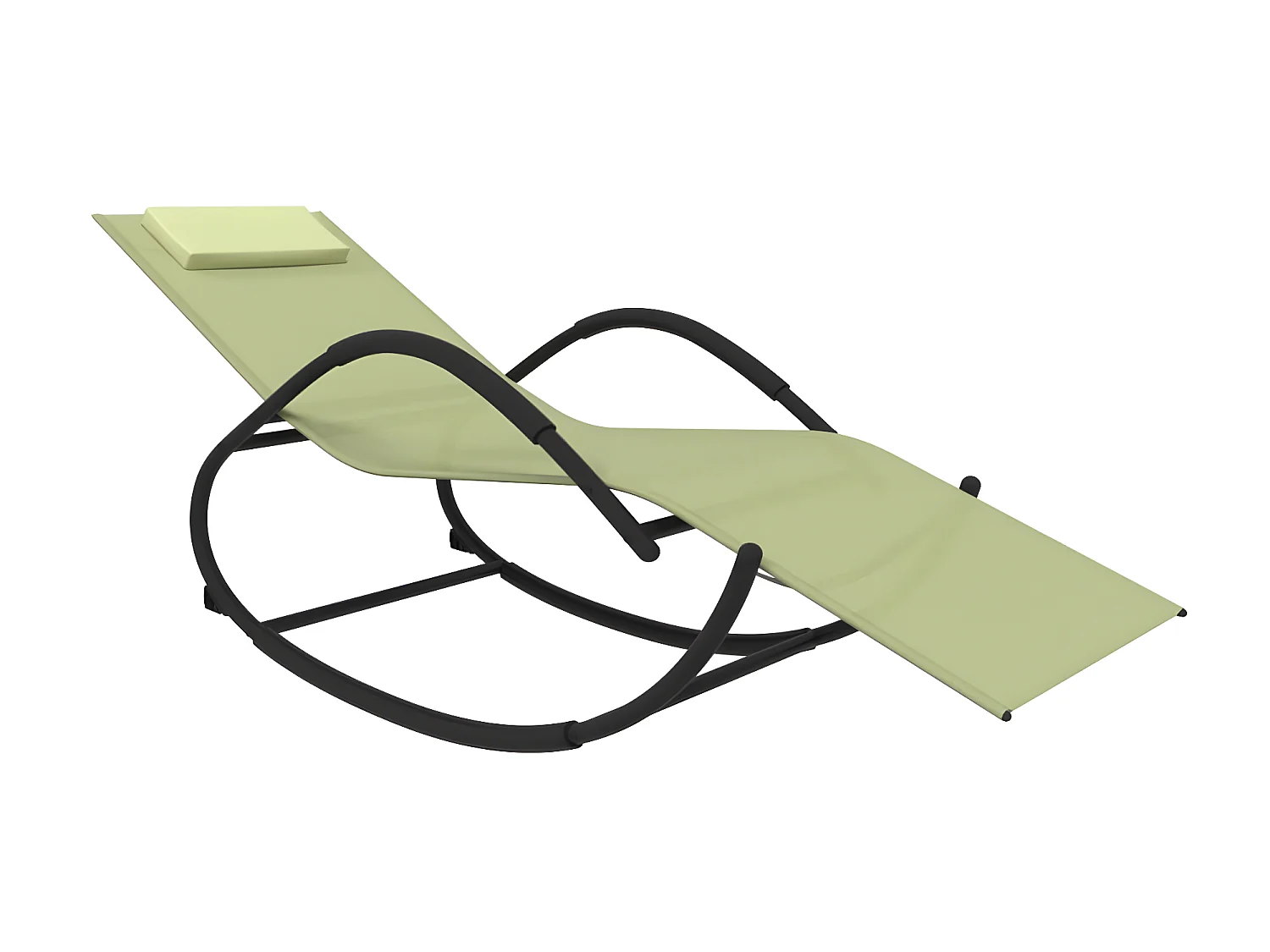 Ligbed schommelend staal en textileen crèmekleurig NL130988