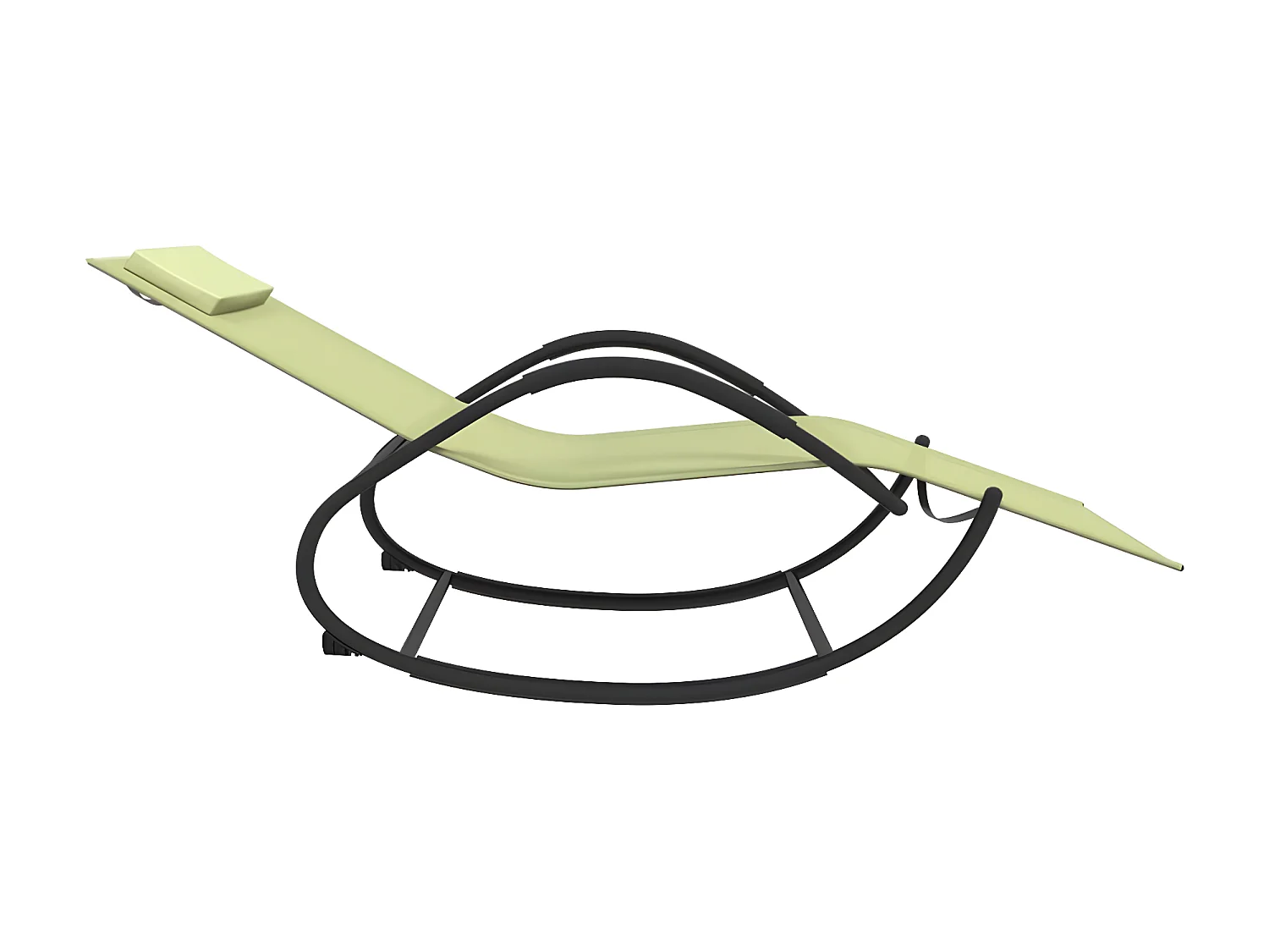 Ligbed schommelend staal en textileen crèmekleurig NL130988