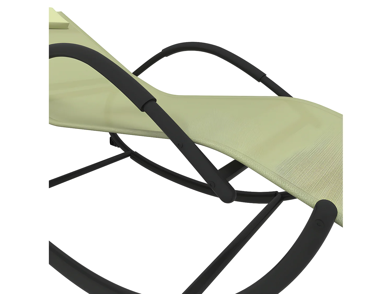 Ligbed schommelend staal en textileen crèmekleurig NL130988