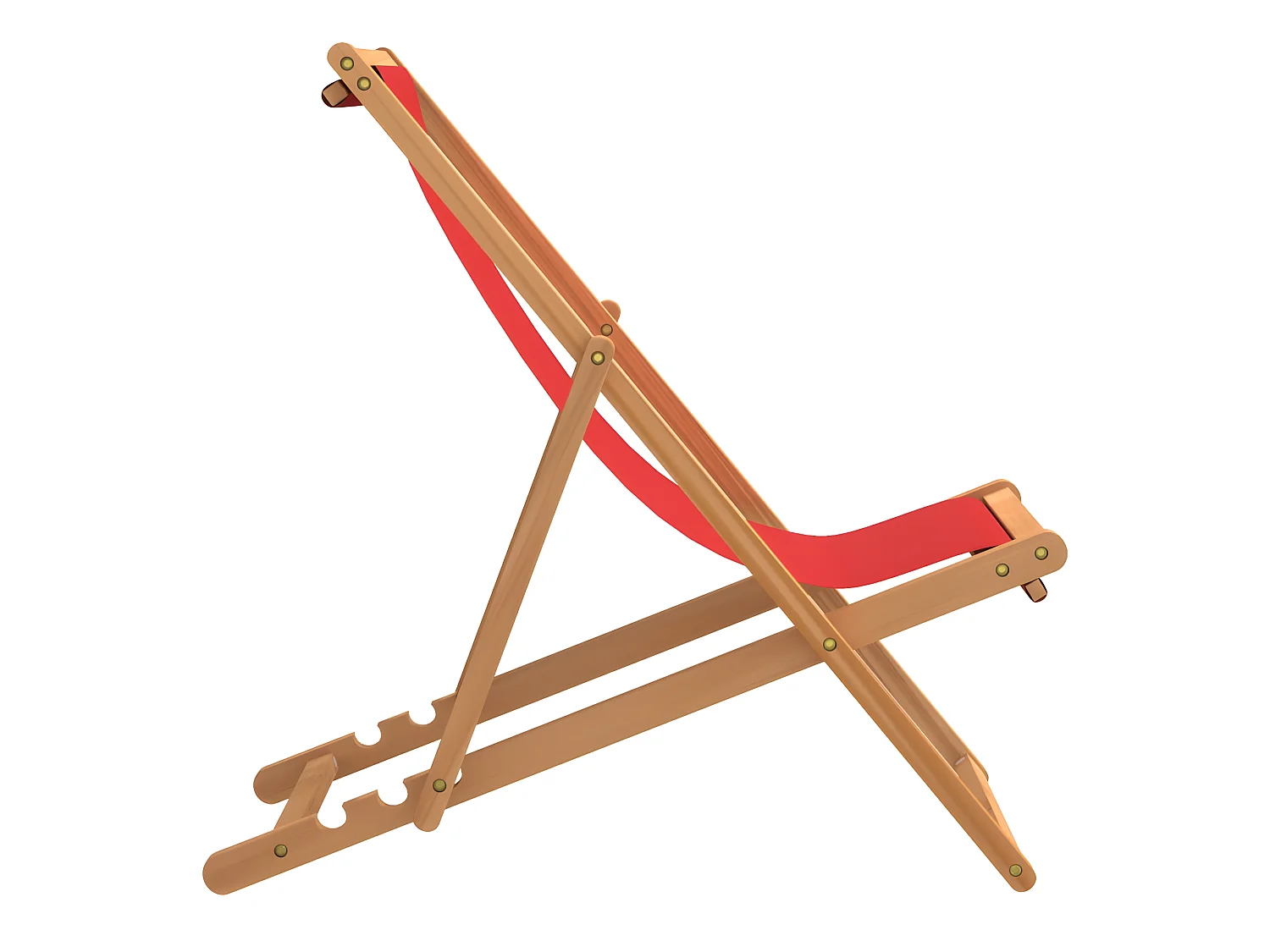 Bain de soleil pliable Bois de teck solide Rouge SEF12140