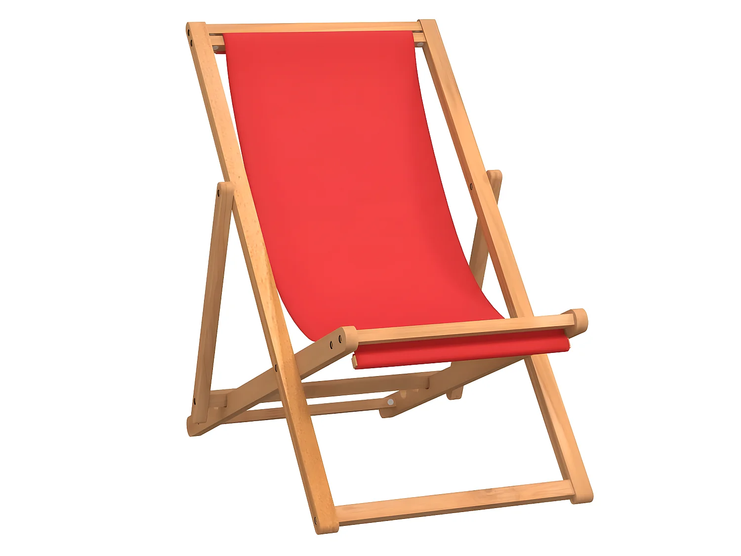 Strandstoel inklapbaar massief teakhout rood NL652586