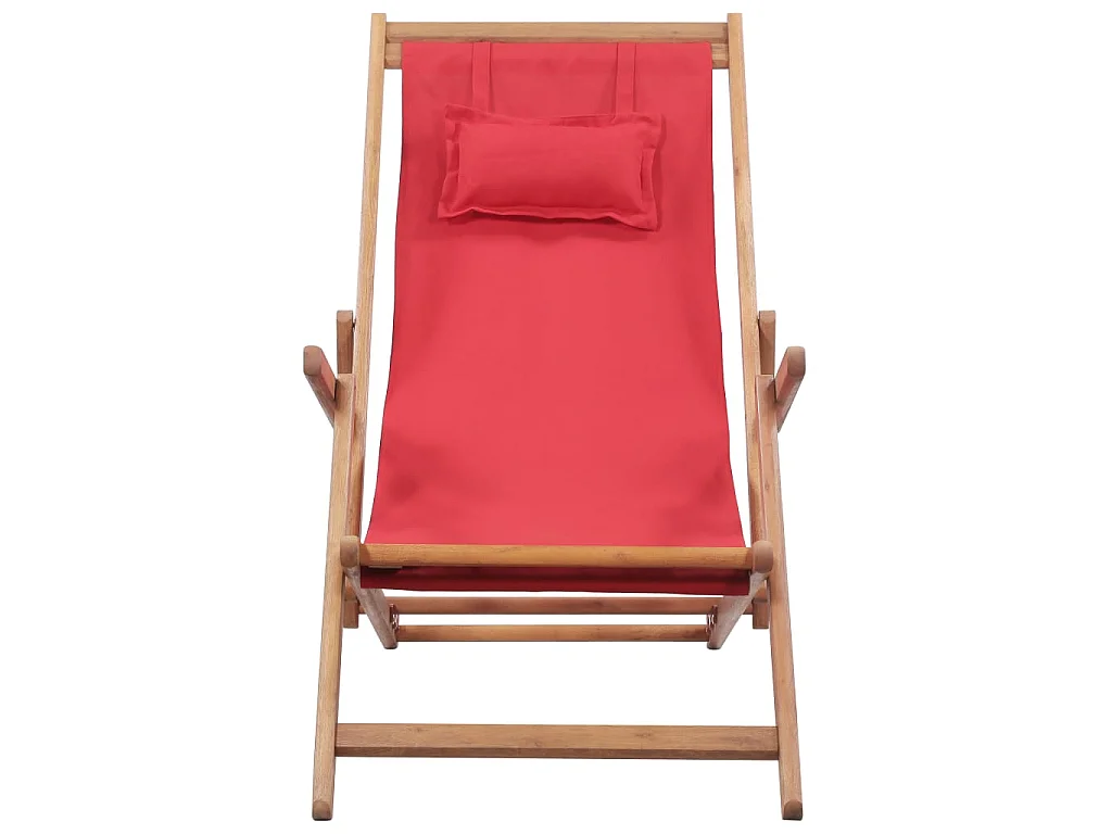 Strandstoel inklapbaar stof en houten frame rood NL950216