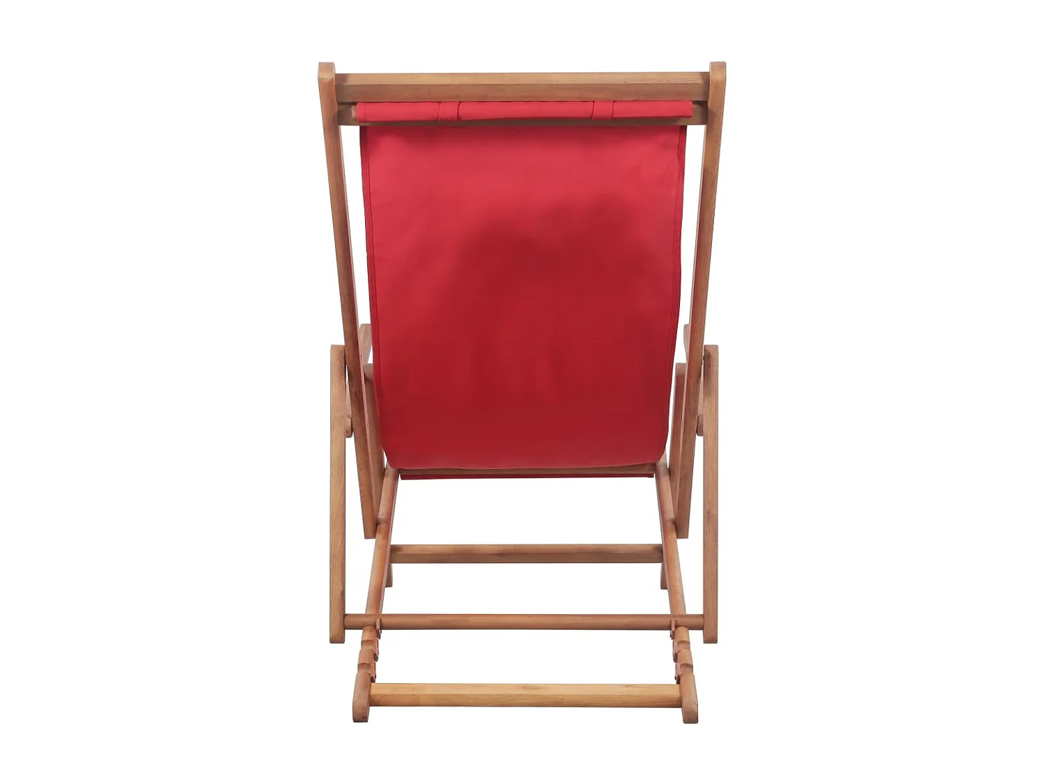 Silla de playa plegable de tela y estructura de madera roja ES78720