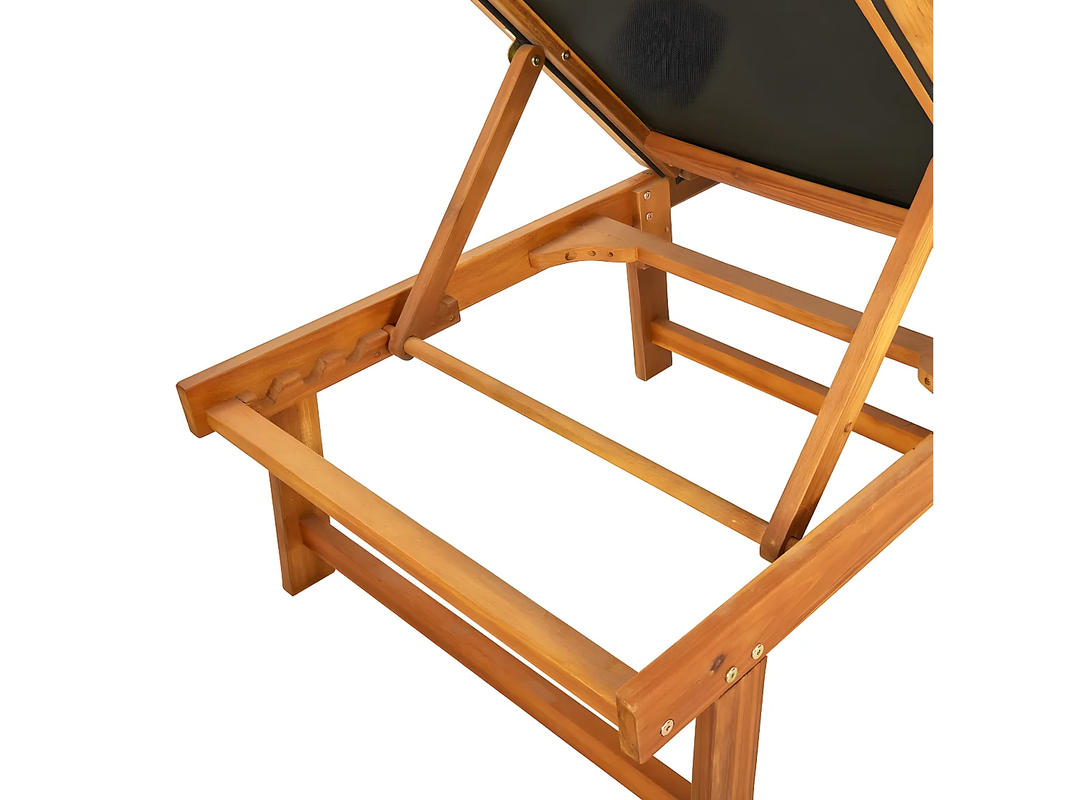 Bain de soleil Bois d'acacia solide et textilène SEF72819