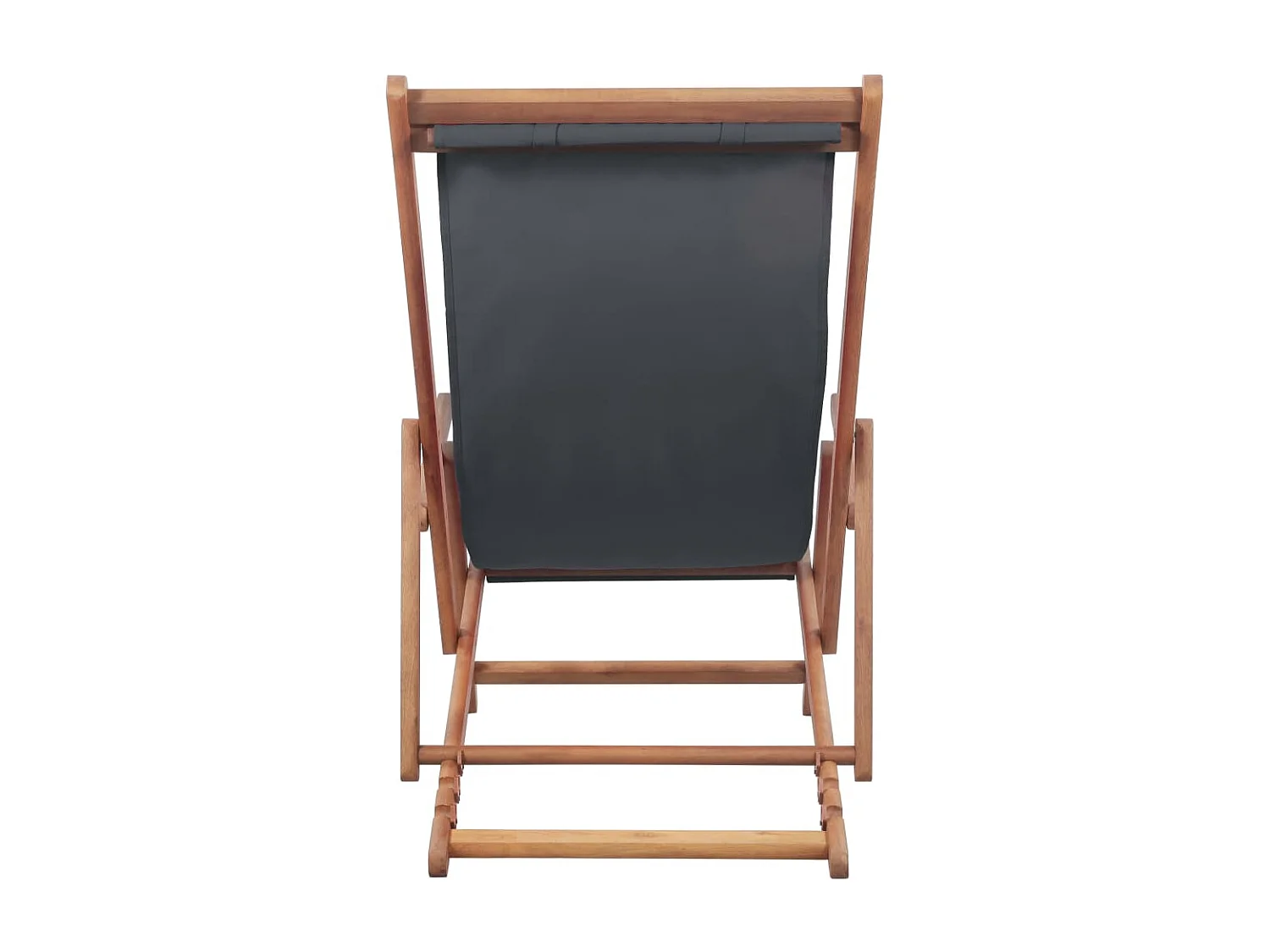 Bain de soleil pliable de plage Tissu et cadre en bois Gris SEF20934