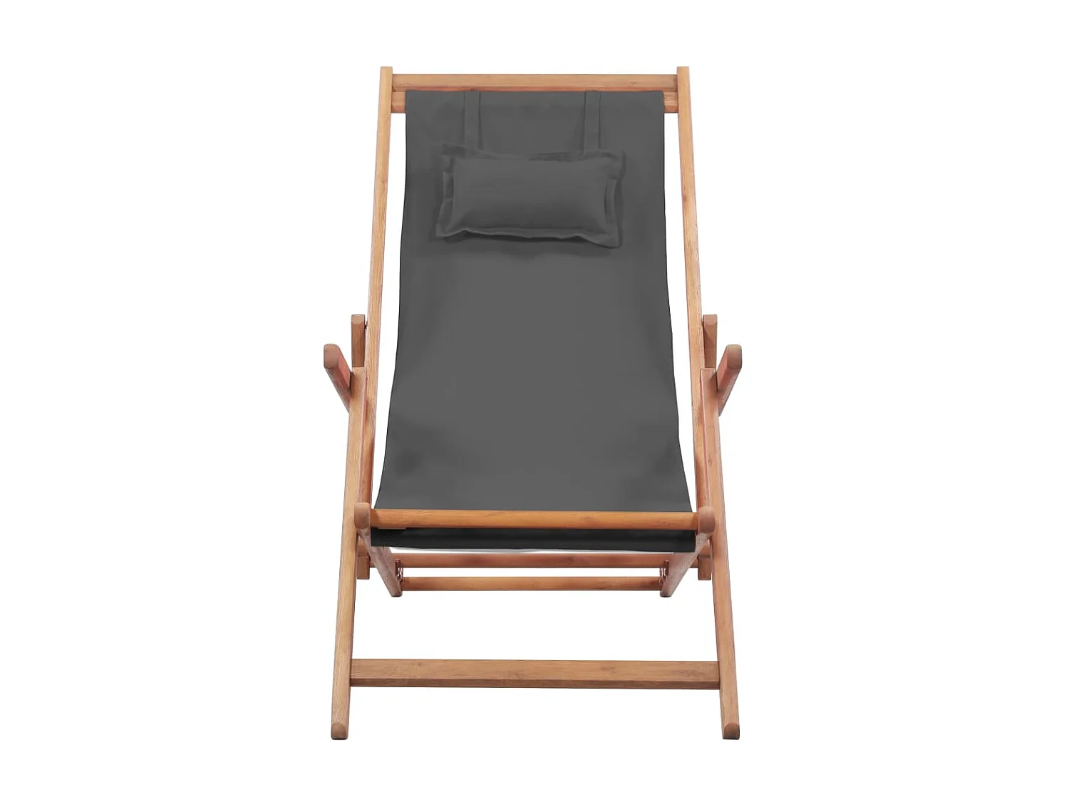 Bain de soleil pliable de plage Tissu et cadre en bois Gris SEF20934