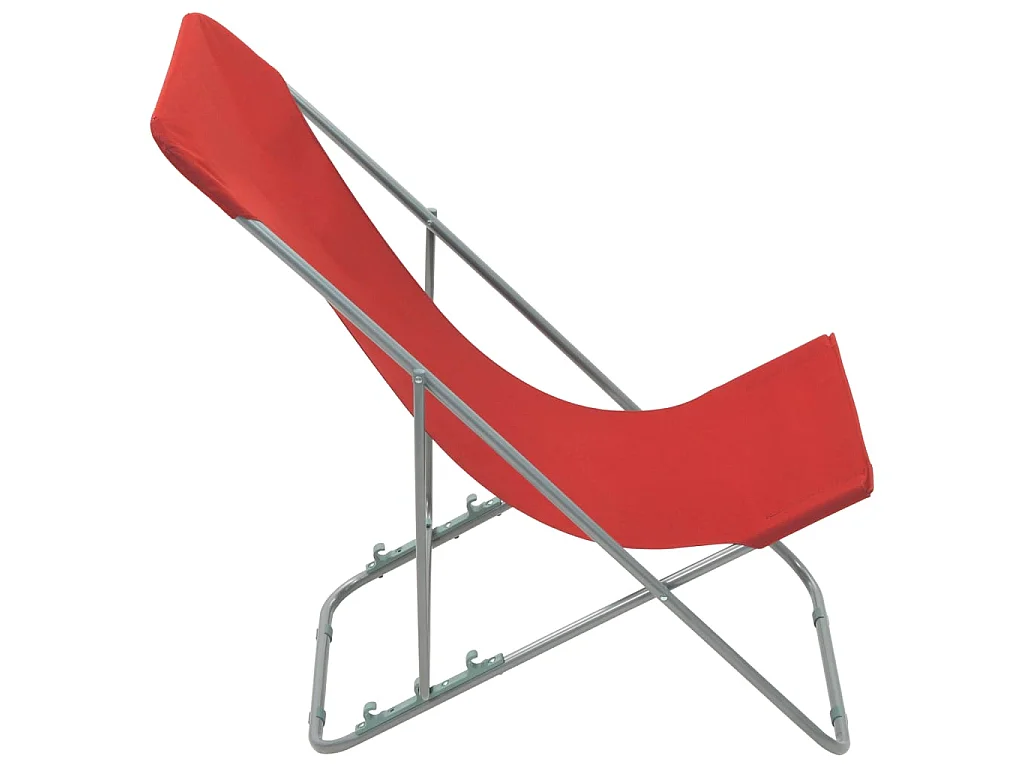 Bains de soleil pliables 2 pcs Acier et tissu oxford Rouge SEF51118