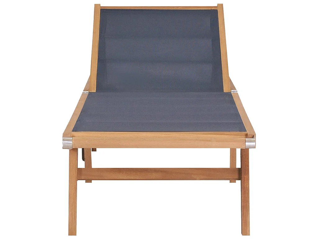 Bain de soleil pliable avec roulettes Teck massif et textilène SEF97905