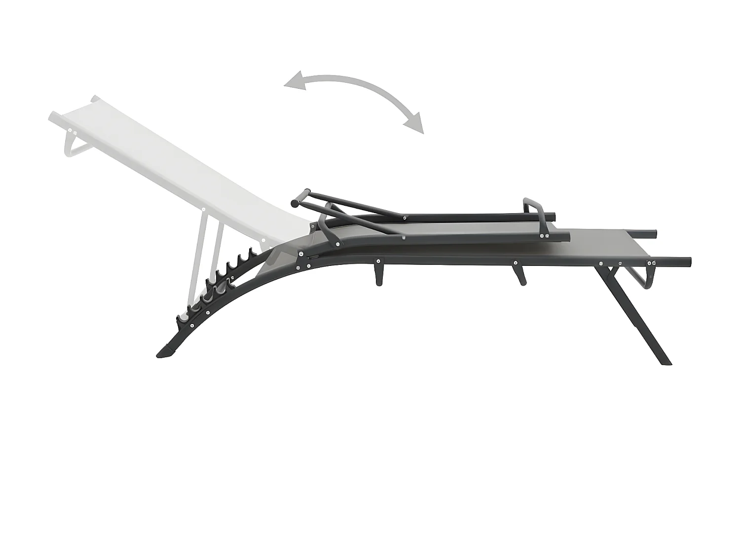 Bains de soleils 2 pcs Textilène et acier SEF12833