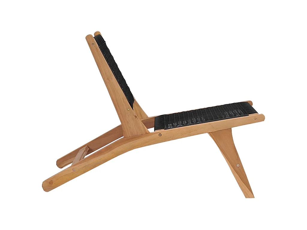 Bain de soleil avec repose-pied Bois de teck solide et corde SEF58759