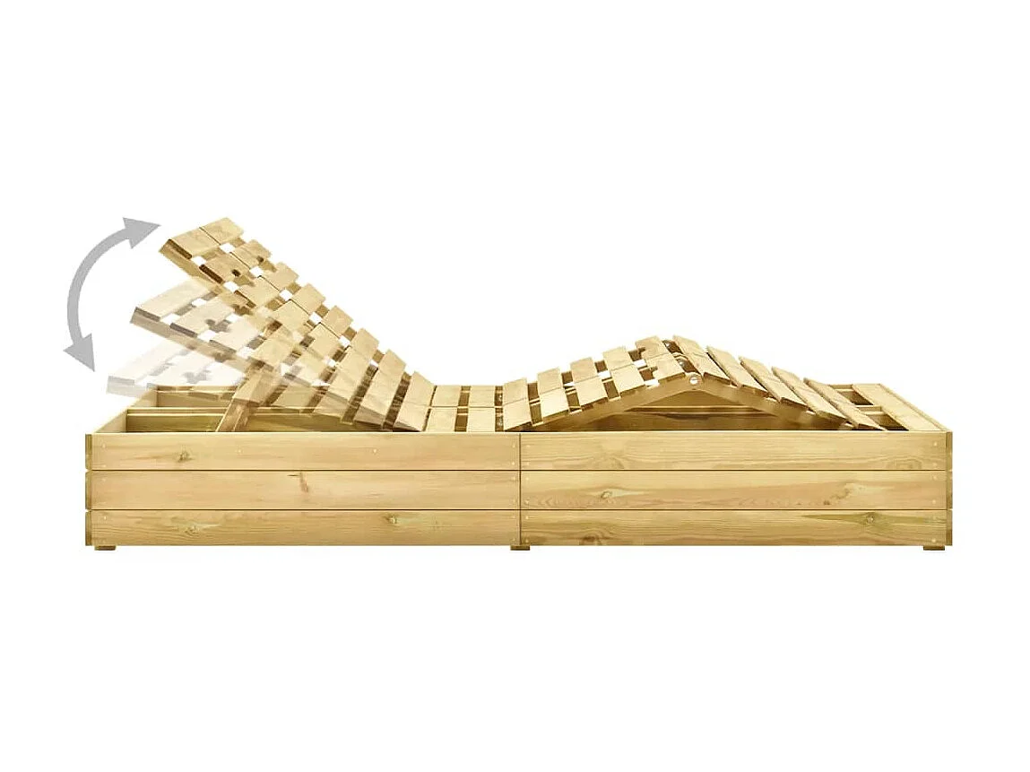 Bain de soleil double Bois de pin imprégné de vert SEF43975