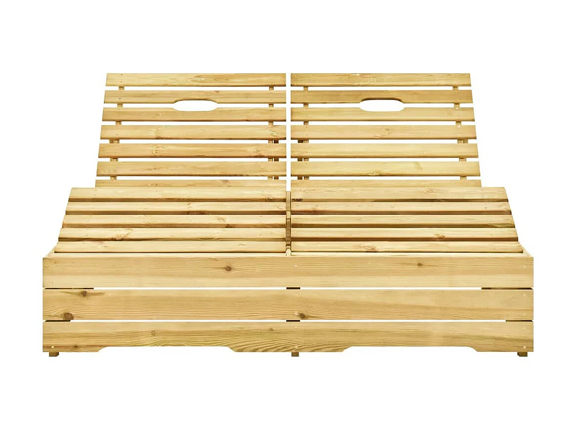 Tumbona doble de madera de pino impregnada verde ES30968