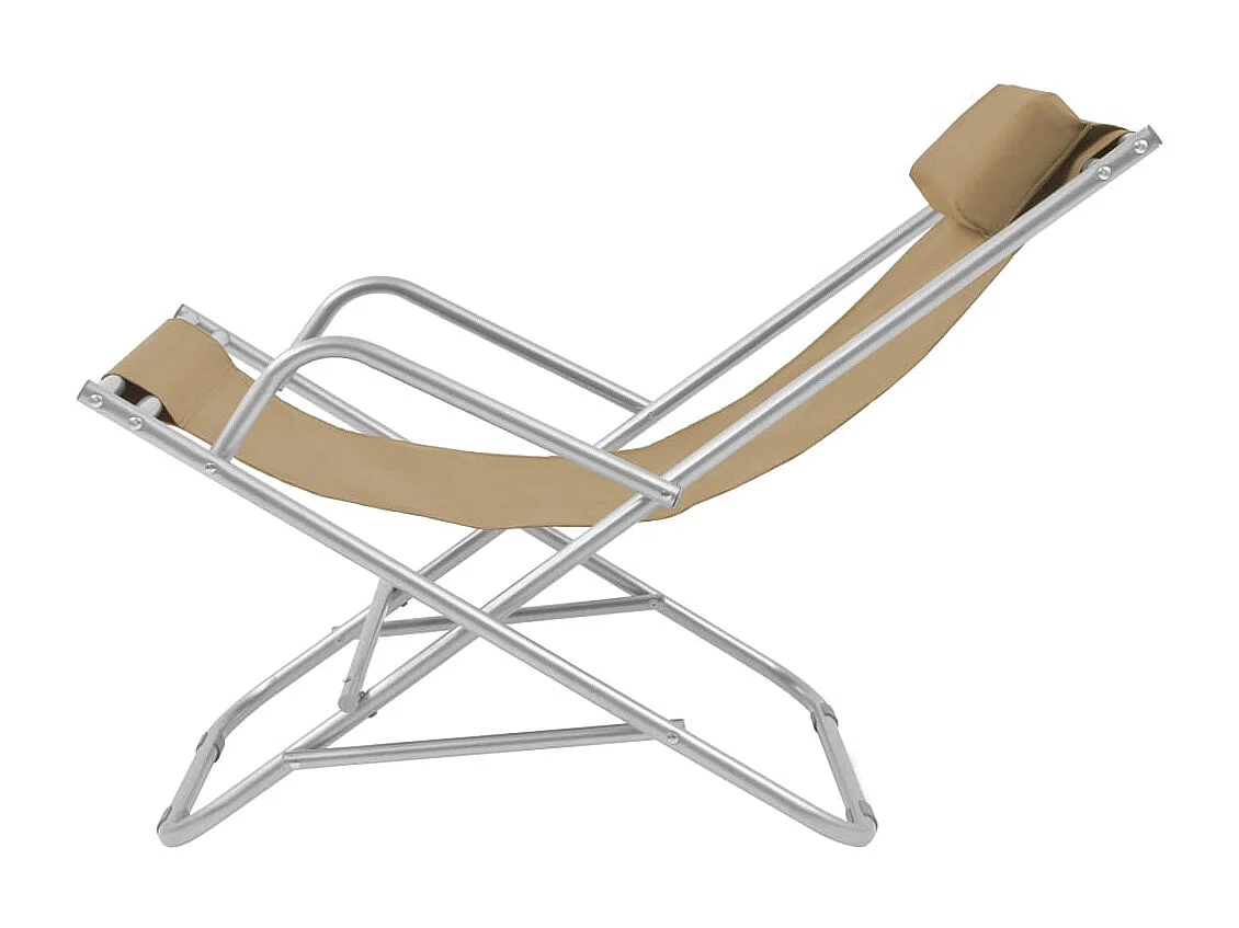 Chaises inclinables de terrasse 2 pcs Acier Taupe SEF61147