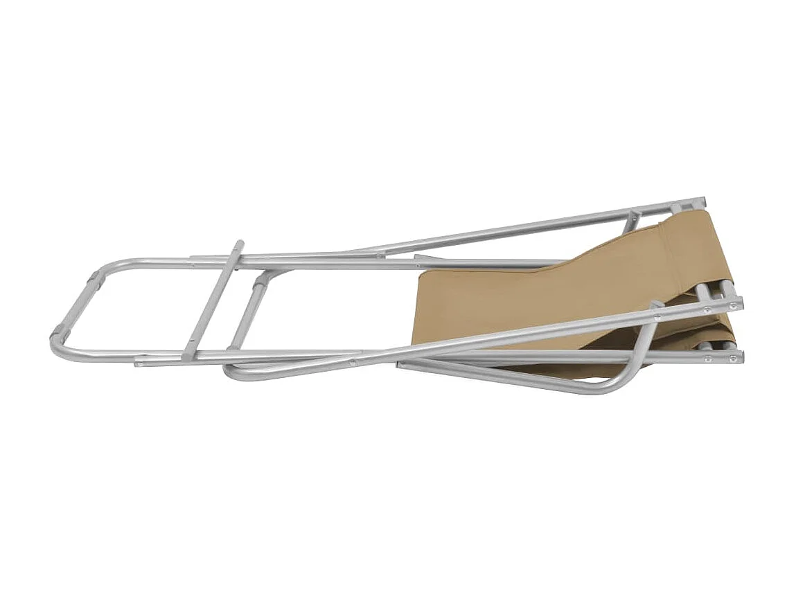 Chaises inclinables de terrasse 2 pcs Acier Taupe SEF61147