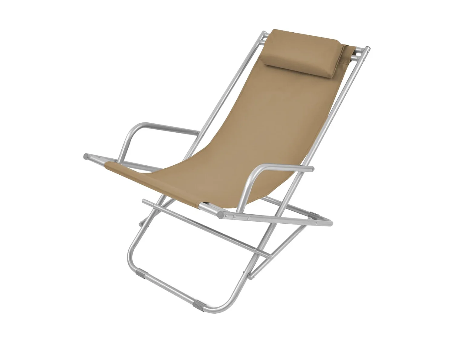 Chaises inclinables de terrasse 2 pcs Acier Taupe SEF61147