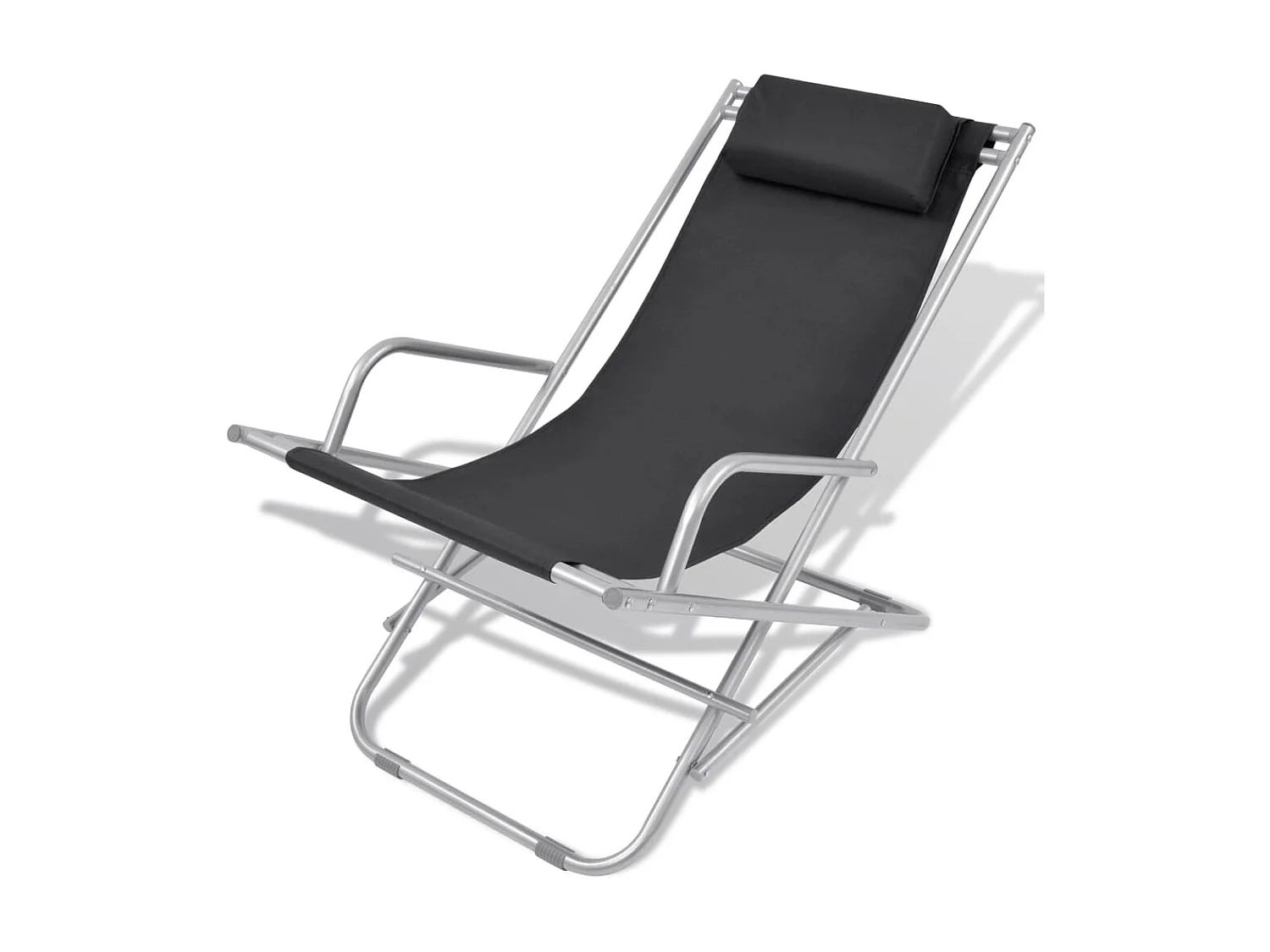 Terrasstoelen verstelbaar 2 st staal zwart NL528189