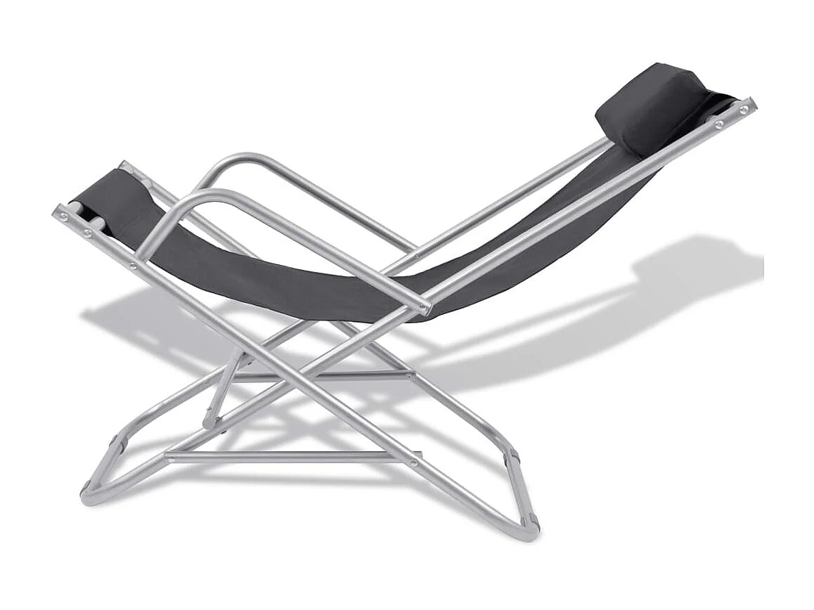 Tumbonas reclinables 2 unidades acero negro ES63515