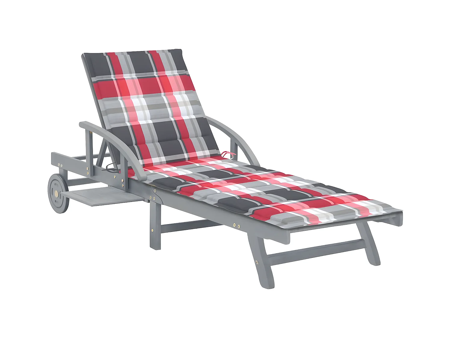 Bain de soleil avec coussin Bois d'acacia solide PEWV23410
