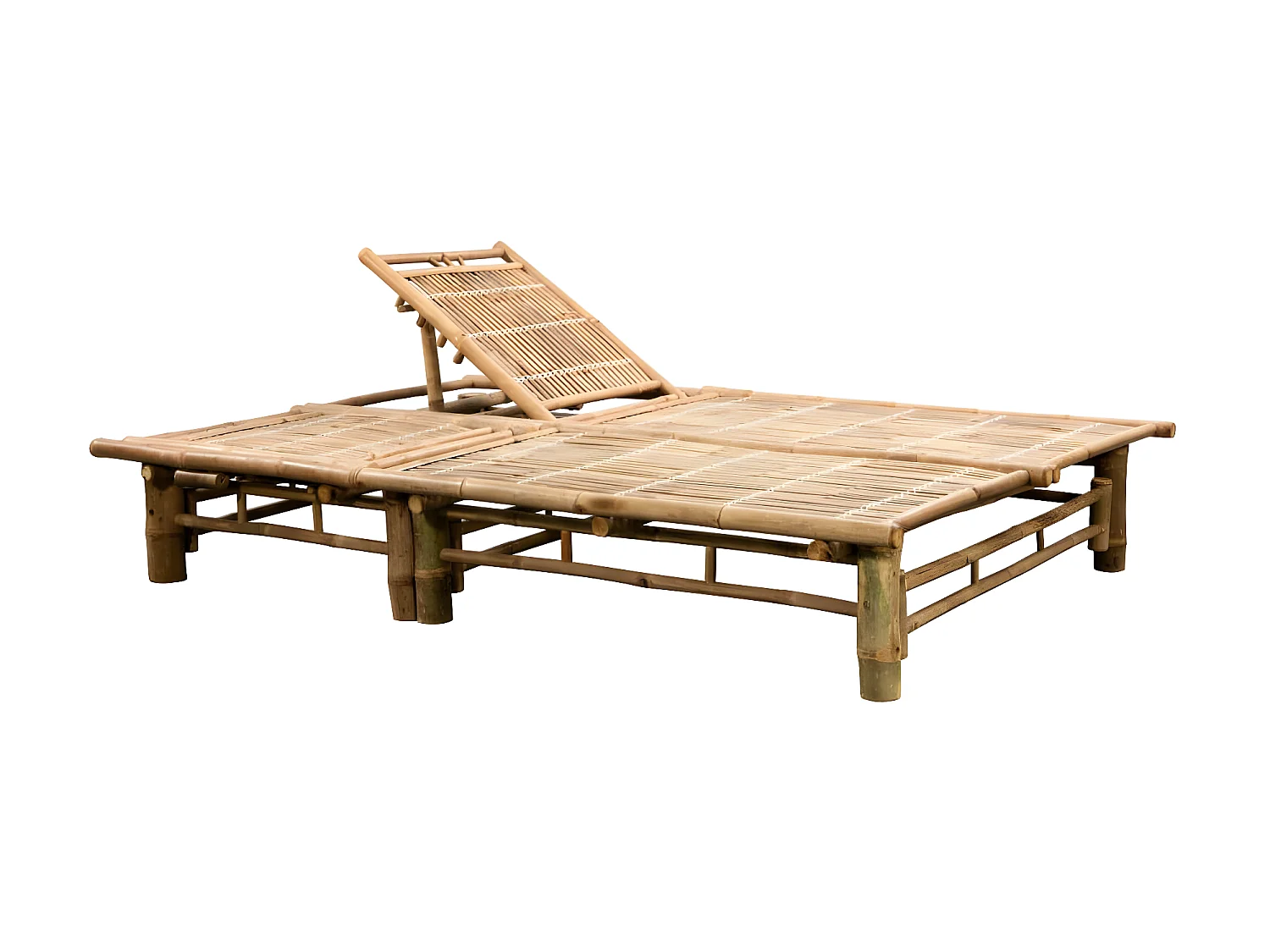 Tumbona con cojines para 2 personas bambú ES76890