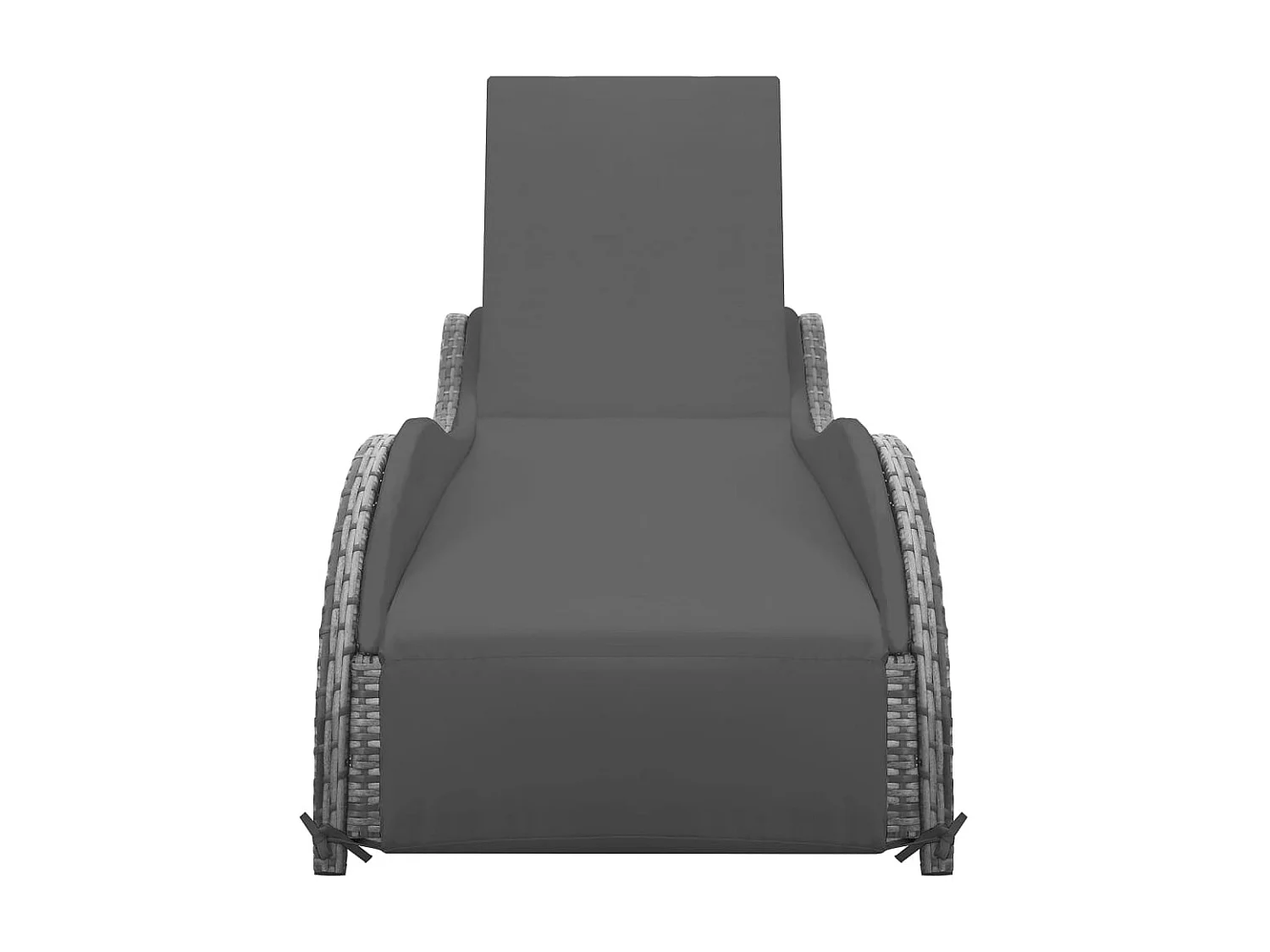 Bain de soleil avec coussin Résine tressée Anthracite SEF74034