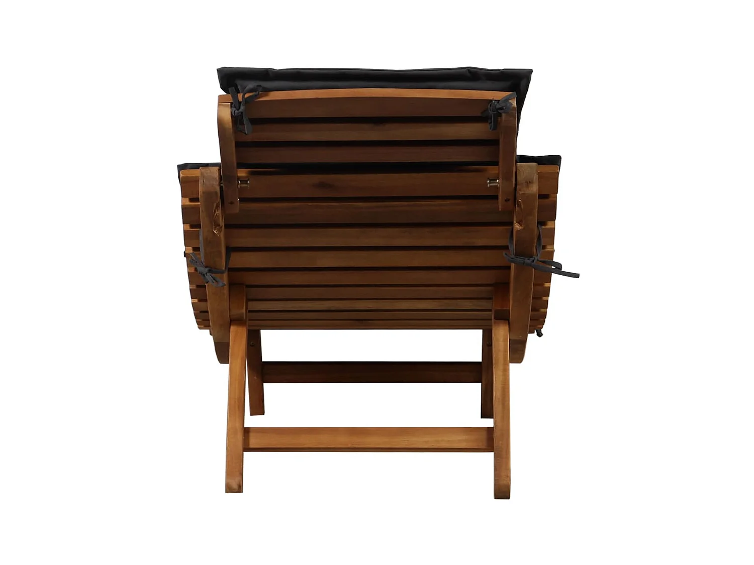 Bain de soleil avec coussin Bois d'acacia solide Gris foncé SEF78303