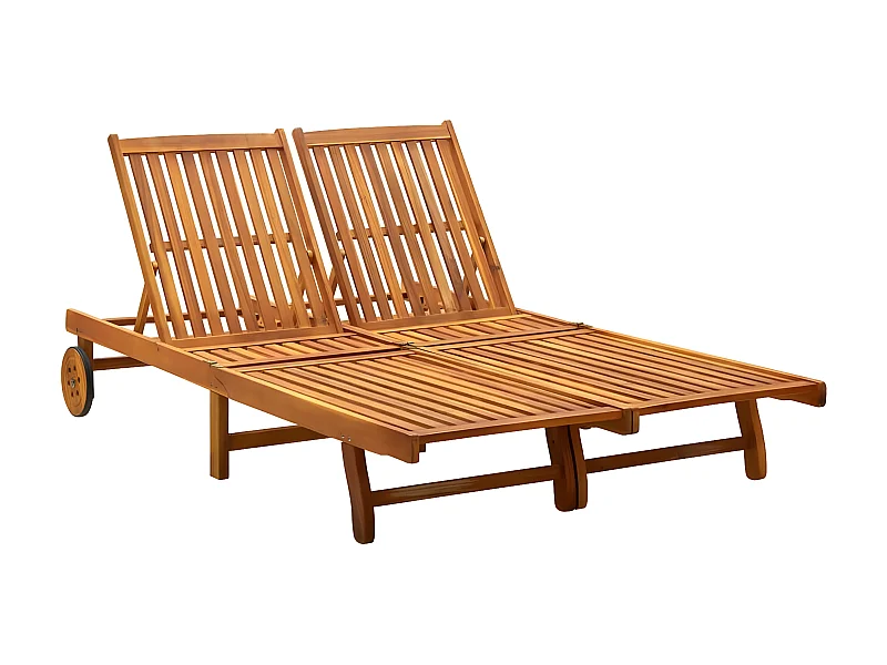 Bain de soleil 2 places Bois d'acacia massif SEF61745