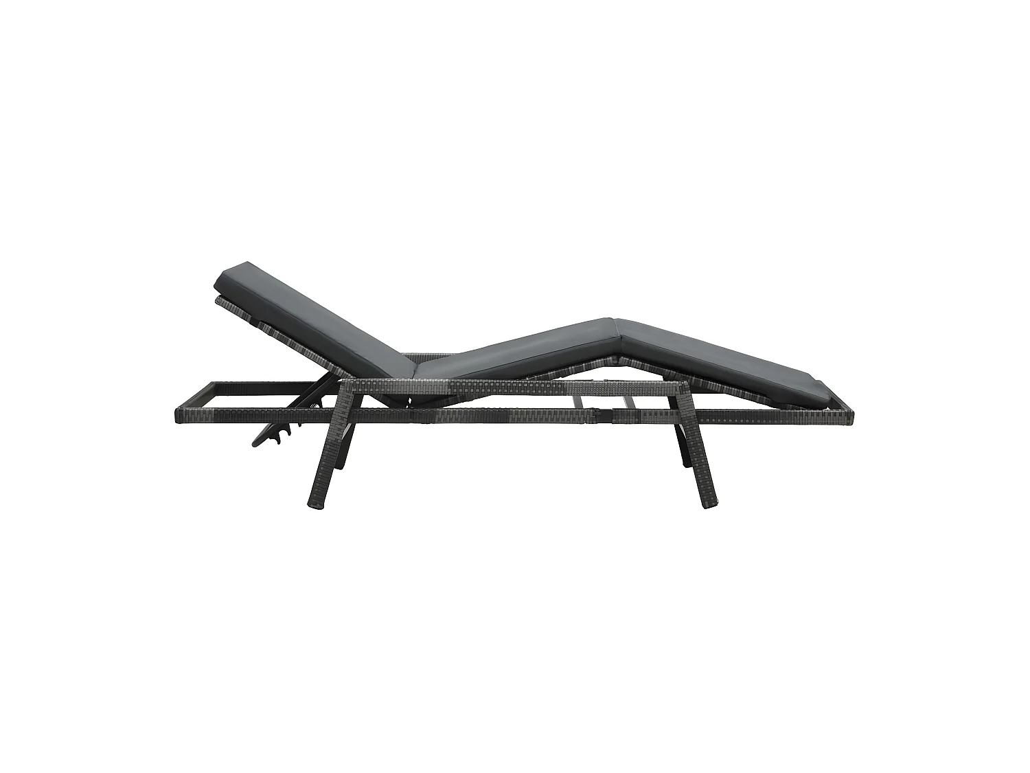 Bain de soleil avec coussin Résine tressée Gris SEF13615