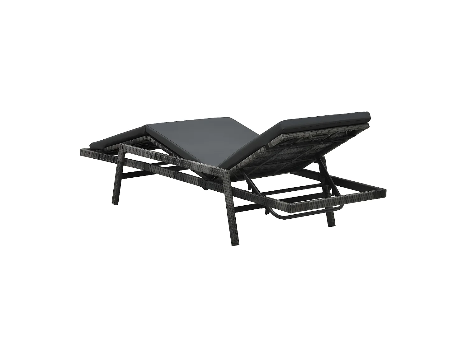 Bain de soleil avec coussin Résine tressée Gris SEF13615