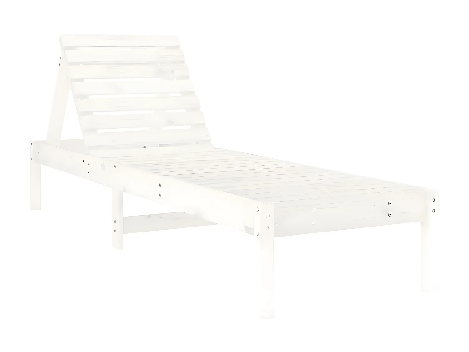 Bains de soleils 2 pcs blanc 199,5x60x74 cm bois massif de pin SEF66118