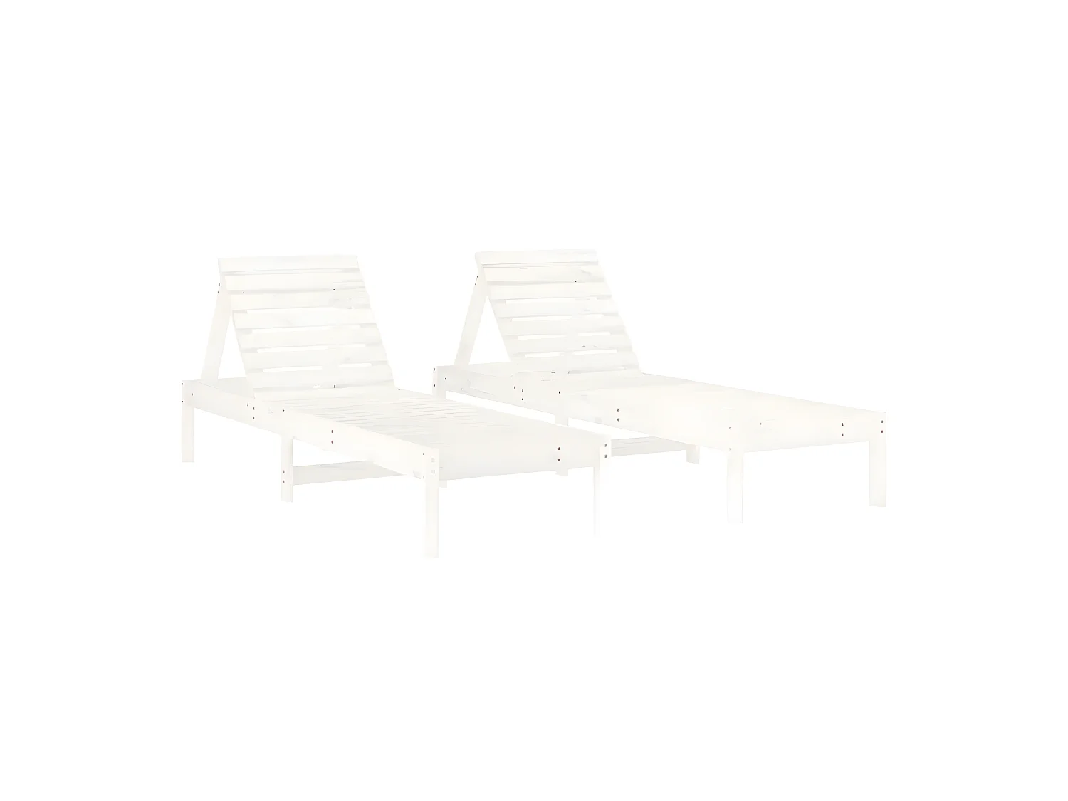 Bains de soleils 2 pcs blanc 199,5x60x74 cm bois massif de pin SEF66118