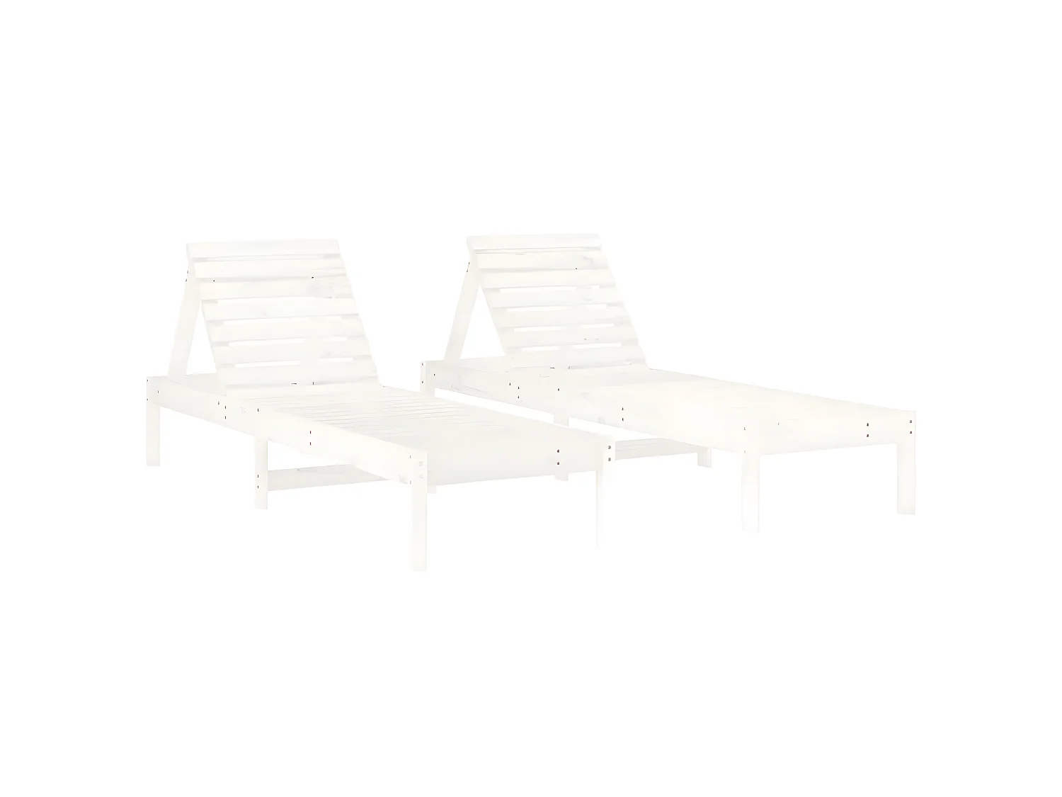 Bains de soleils 2 pcs blanc 199,5x60x74 cm bois massif de pin SEF66118