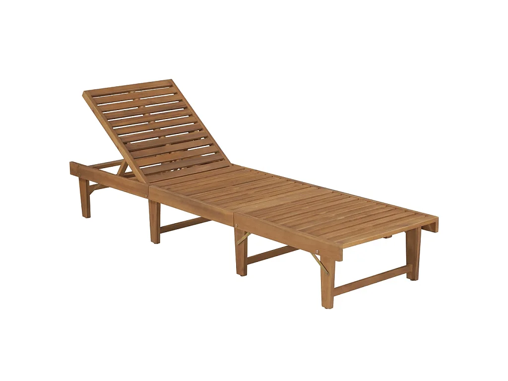 Tumbona plegable con cojín madera maciza de acacia ES38286