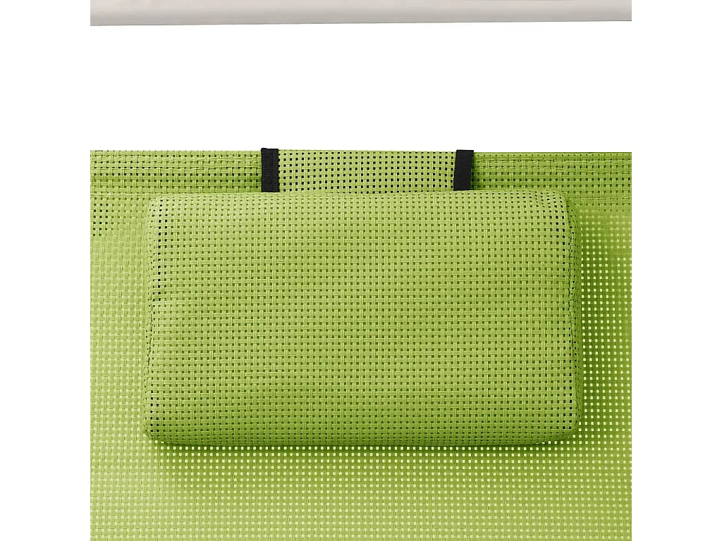 Bain de soleil double avec auvent Textilène Vert SEF10185