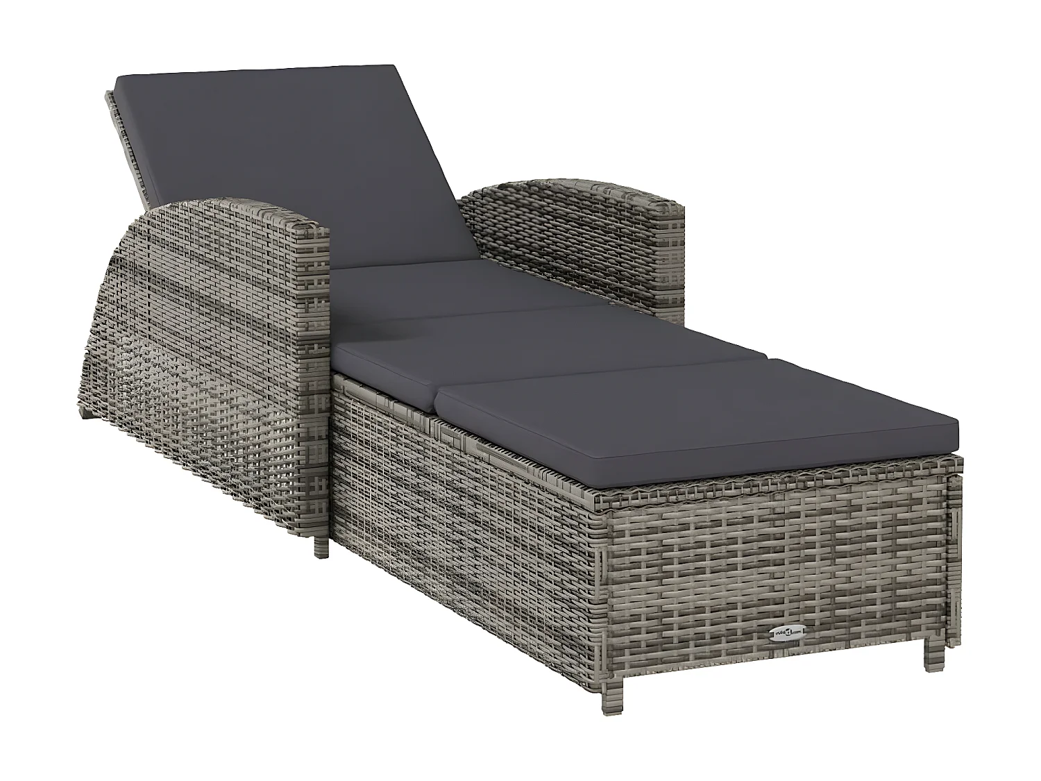 Bain de soleil avec coussin gris foncé Résine tressée Gris SEF89539