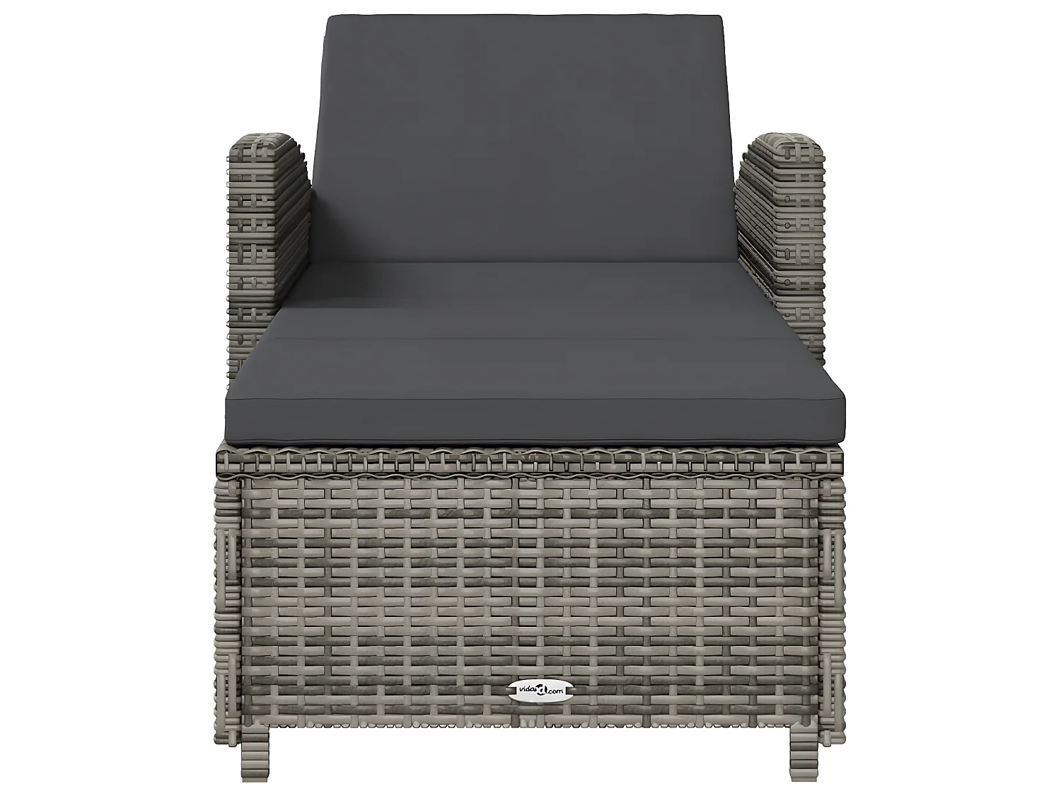 Bain de soleil avec coussin gris foncé Résine tressée Gris SEF89539