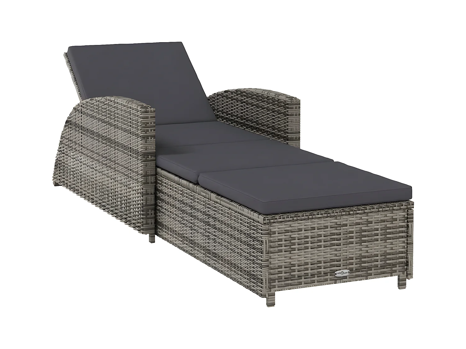 Bain de soleil avec coussin gris foncé Résine tressée Gris SEF89539