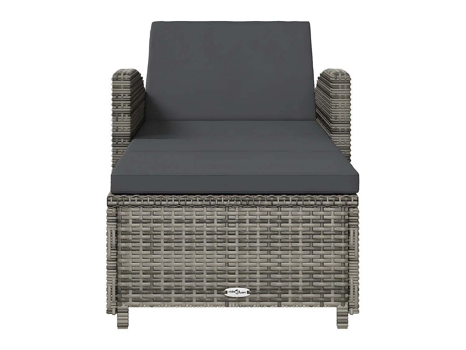 Bain de soleil avec coussin gris foncé Résine tressée Gris SEF89539