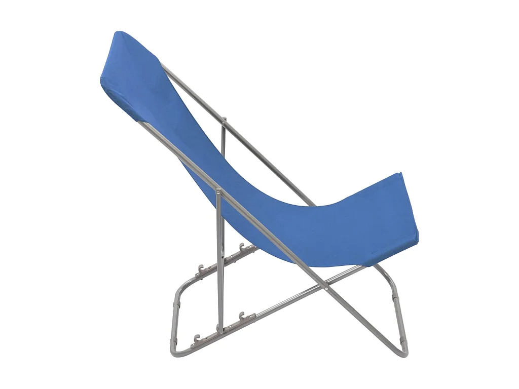 2 Pz Sedie da Spiaggia Pieghevoli Acciaio e Tessuto Oxford Blu CFW85643