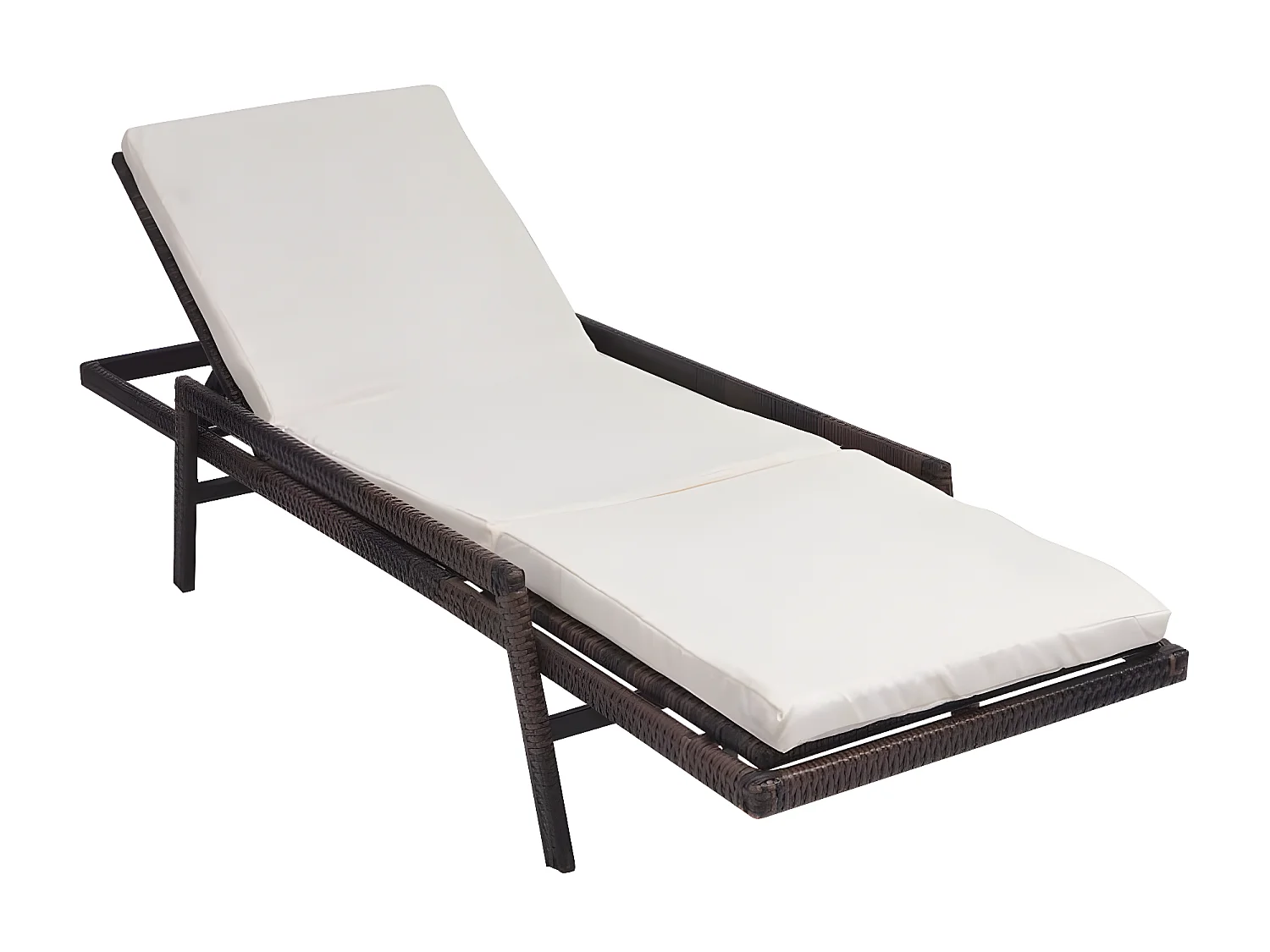 Tumbona con cojín de ratán sintético marrón ES66113