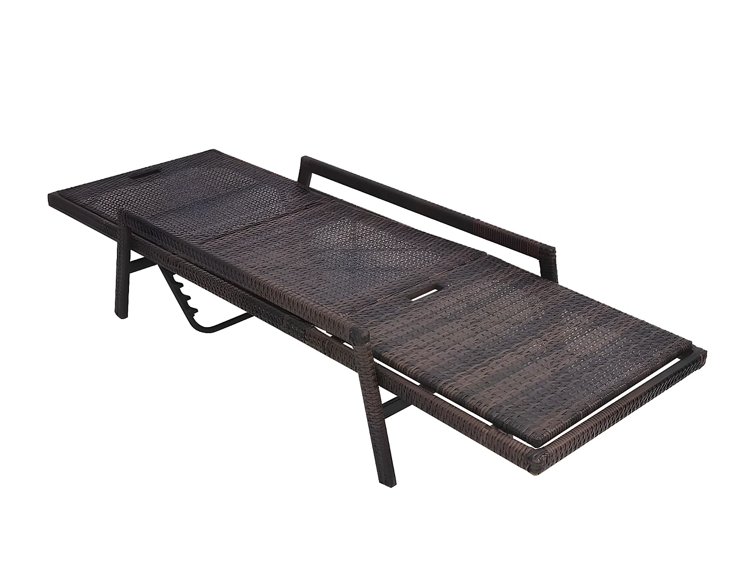 Tumbona con cojín de ratán sintético marrón ES66113